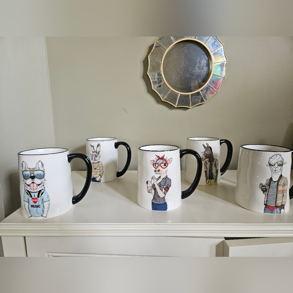 Black and White Ceramic Mugs for Dining